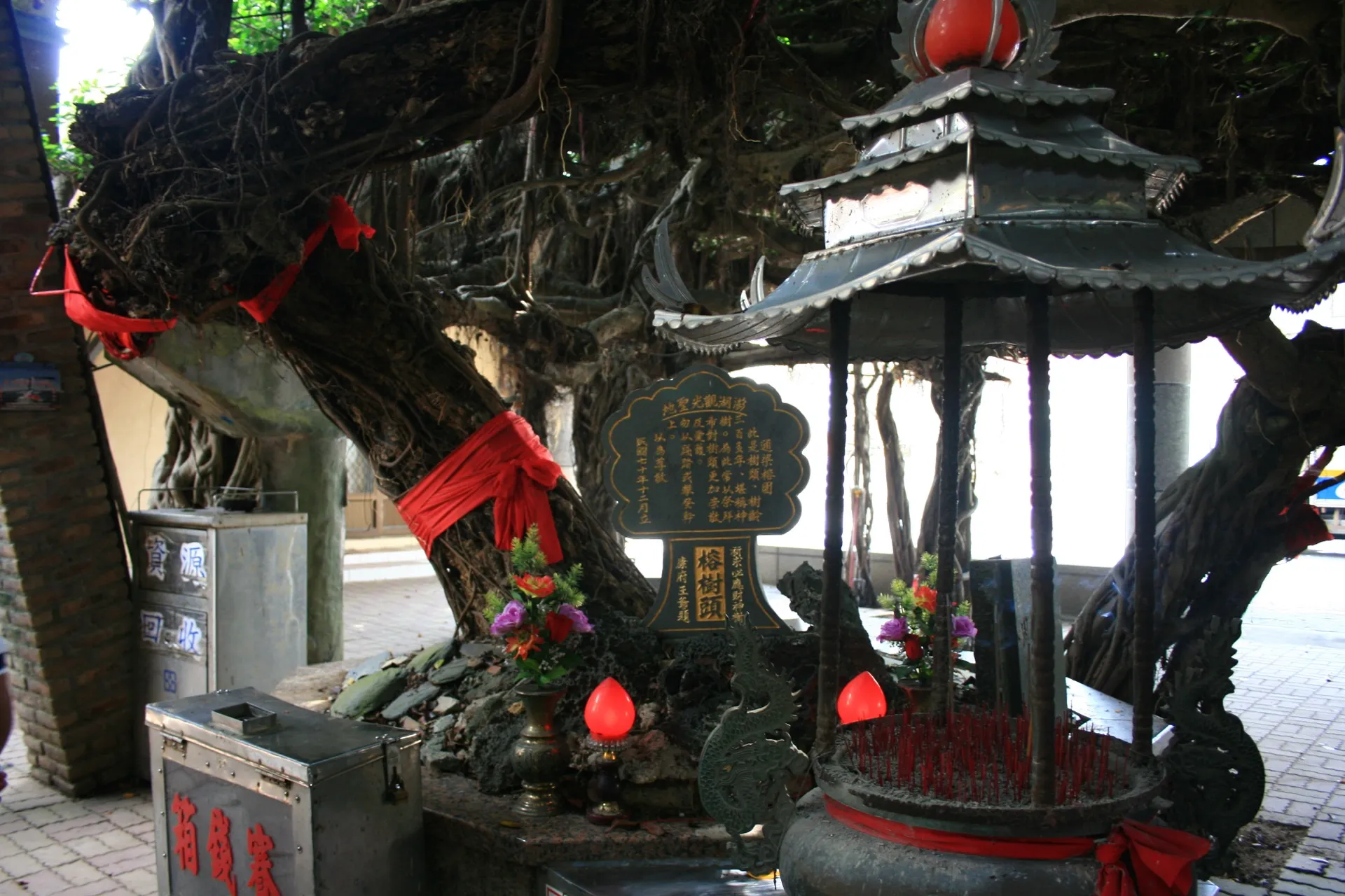 保安宮前老榕氣根與棚架